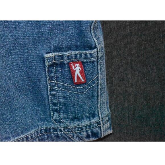 Squeeze Jeans Shortalls Overalls Women's Medium Distressed Denim Farmer - Picture 8 of 10